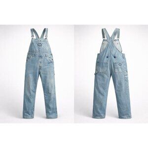 Paco Jeans Vintage Denim Overalls Light Wash Workwear Mens Size L
